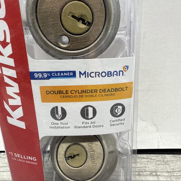Kwikset 96650-493 Security Double Cylinder Deadbolt Antique Brass 13766 Keyed - Picture 2 of 8